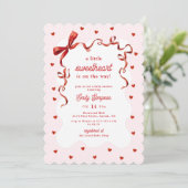Invitation Little Sweetheart Girl Baby Shower (Debout devant)