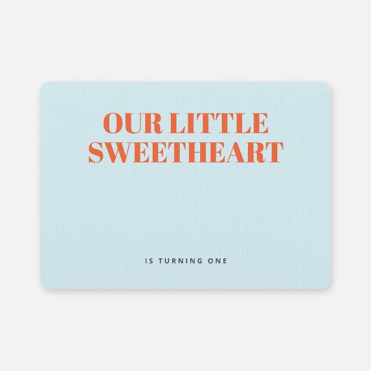 Invitation Little Sweetheart Modern Boy Premier anniversaire