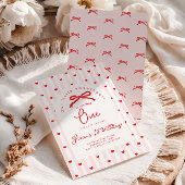 Invitation Little Sweetheart Pink Red Bow First Birthday