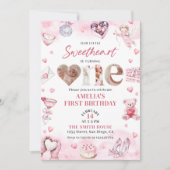 Invitation Little Sweetheart Valentine 1er anniversaire (Devant)