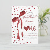 Invitation Little Sweetheart Valentine 1st birthday (Debout devant)