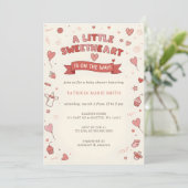Invitation Little Sweetheart Valentines Baby Shower (Debout devant)