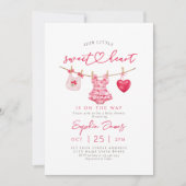 Invitation Little Sweetheart Valentines Baby Shower (Devant)