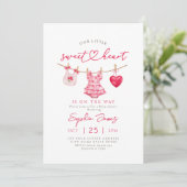 Invitation Little Sweetheart Valentines Baby Shower (Debout devant)