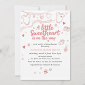 Invitation Little Sweetheart Valentines Bow Baby Shower (Devant)