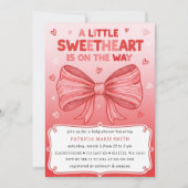 Invitation Little Sweetheart Valentines Bow Baby Shower (Devant)