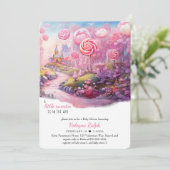 Invitation Little Sweetie Candyland Fairytale Baby shower (Debout devant)