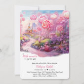 Invitation Little Sweetie Candyland Fairytale Baby shower (Devant)