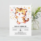 Invitation Little Tiger 1er anniversaire (Debout devant)