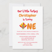Invitation Little Turkey 1er anniversaire (Devant)