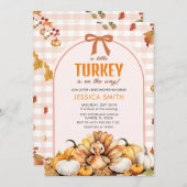 Invitation Little Turkey Automne Citrouille Baby shower (Devant / Derrière)