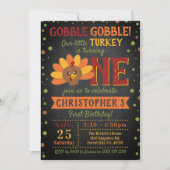 Invitation Little Turkey Fall Thanksgiving 1er anniversaire (Devant)