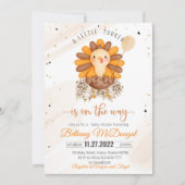 Invitation Little Turkey Thanksgiving Baby shower Party (Devant)