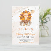 Invitation Little Turkey Thanksgiving Baby shower Party (Debout devant)