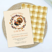 Invitation Little Turkey Thanksgiving Fall Baby shower