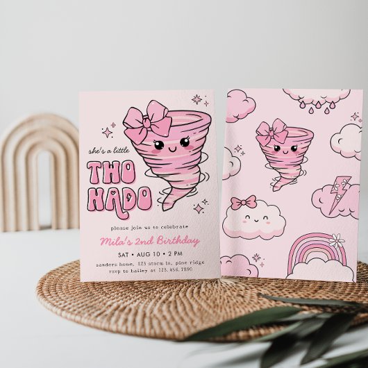Invitation Little Twonado Pink Tornado 2e anniversaire