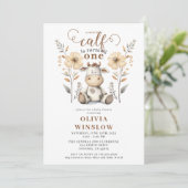 Invitation Little Watercolor Farm Calf 1er anniversaire (Debout devant)