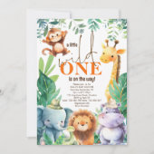 Invitation Little Wild One En Chemin Jungle Animaux Baby show (Devant)