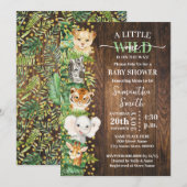 Invitation Little Wild One Rustic Safari Animaux Baby shower (Devant / Derrière)