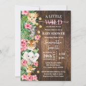 Invitation Little Wild One Rustic Safari Pink Baby Shower (Devant)