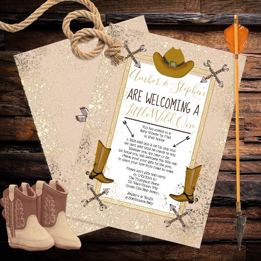 Invitation Little Wild One Rustic Western Baby shower par cou