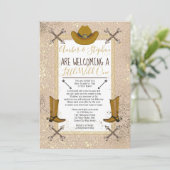 Invitation Little Wild One Rustic Western Baby shower par cou (Debout devant)