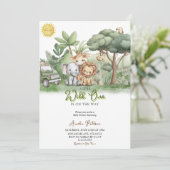 Invitation Little Wild One Safari Animals Watercolor (Debout devant)