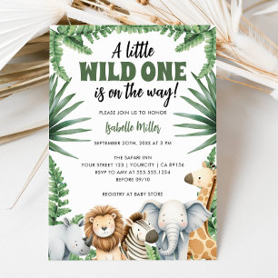 Invitation Little Wild One Safari Animaux Garçon Baby shower