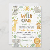 Invitation Little Wild One Safari Baby Shower (Devant)