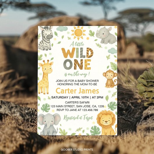 Invitation Little Wild One Safari Baby Shower