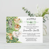Invitation Little Wild One sur le chemin Animal Safari douche (Debout devant)