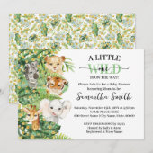 Invitation Little Wild One sur le chemin Animal Safari douche (Devant / Derrière)