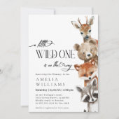 Invitation Little Wild One Woodland Baby shower moderne (Devant)