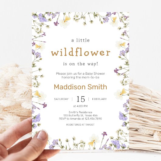 Invitation Little Wildflower Baby Shower