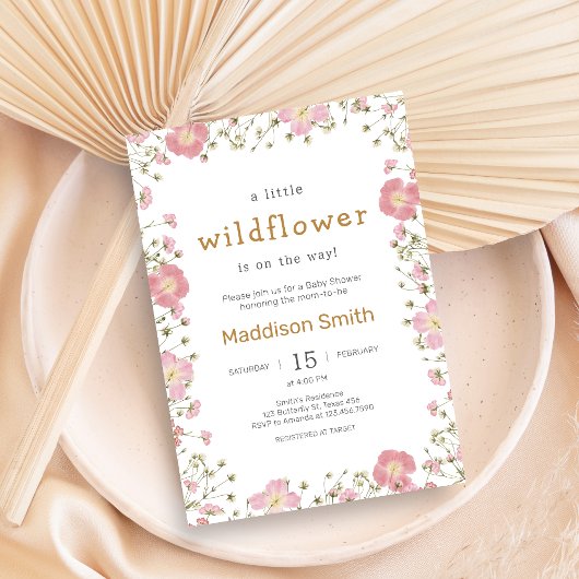 Invitation Little Wildflower  Boho Baby Shower