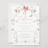 Invitation Little Wildflower Butterfly Girl Baby Shower (Devant)