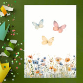 Invitation Little Wildflower Butterfly Meadow 1st Birthday