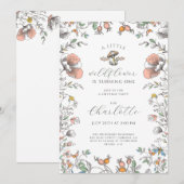 Invitation Little Wildflower Girl 1st Birthday (Devant / Derrière)
