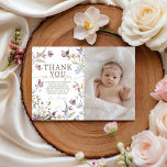 Invitation Little Wildflower Photo Thank You Card<br><div class="desc">A beautiful way to say thank you! This photo card features a soft wildflower and butterfly design. Add your favorite photo from the birthday party to create a lasting memory for your guests. Perfect for a "Little Wildflower" themed 1st birthday. High-quality watercolor art with a personalized touch.</div>