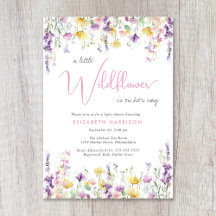 Little Wildflower Watercolor Baby Girl Shower