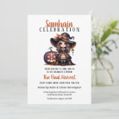 Invitation Little Witch Samhain Harvest Halloween Party (Debout devant)