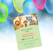 Invitation Little Zoologist Safari Animals Kids Birthday