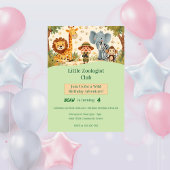 Invitation Little Zoologist Safari Animals Kids Birthday