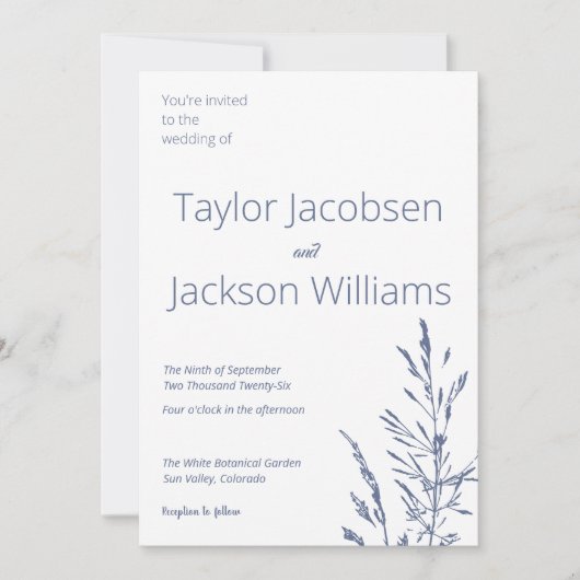 Invitation Littoral bleu minimal (Devant)