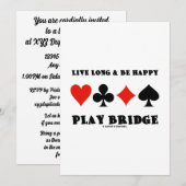 Invitation Live Long and Be Happy Play Bridge Four Card Suits (Devant / Derrière)