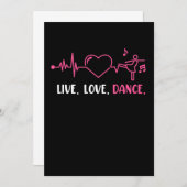 Invitation Live Love Dance Dancers Dancing Day Graphisme (Devant / Derrière)