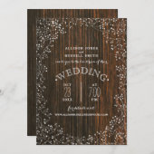 Invitation Live Stream Mariage virtuel Barnwood Bébé haleine (Devant / Derrière)