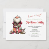 Invitation Lively Funny Santa Minimalist Watercolor Invites (Devant)