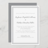 Invitation Livestream Mariage Simple gris blanc minimaliste (Devant / Derrière)