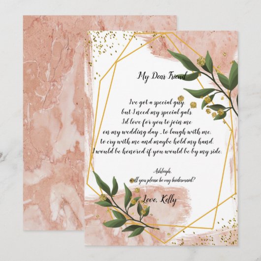 Invitation L'ivoire de cadre d'or moderne sera ma servante d' (Devant / Derrière)